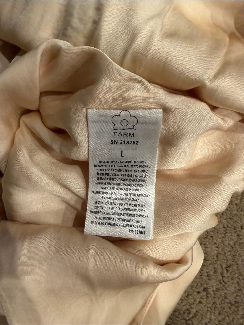 FARM Rio Cream Slip Dress with Red Bust and Green Accents - Picture 16 of 16